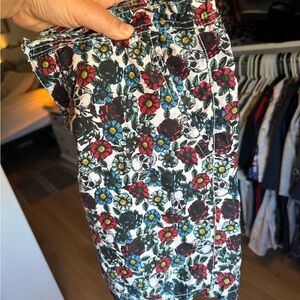 Floral Skull Print Men's Swim Board Shorts